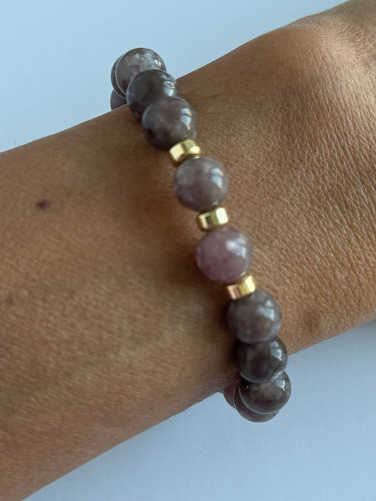 Lepidolite 8mm Gemstone Intention Bracelet