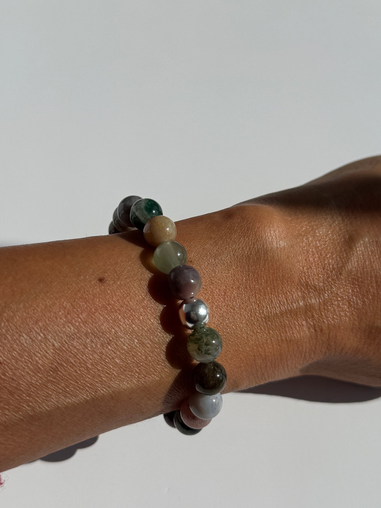 Indian Agate 8mm Gemstone Intention Bracelet