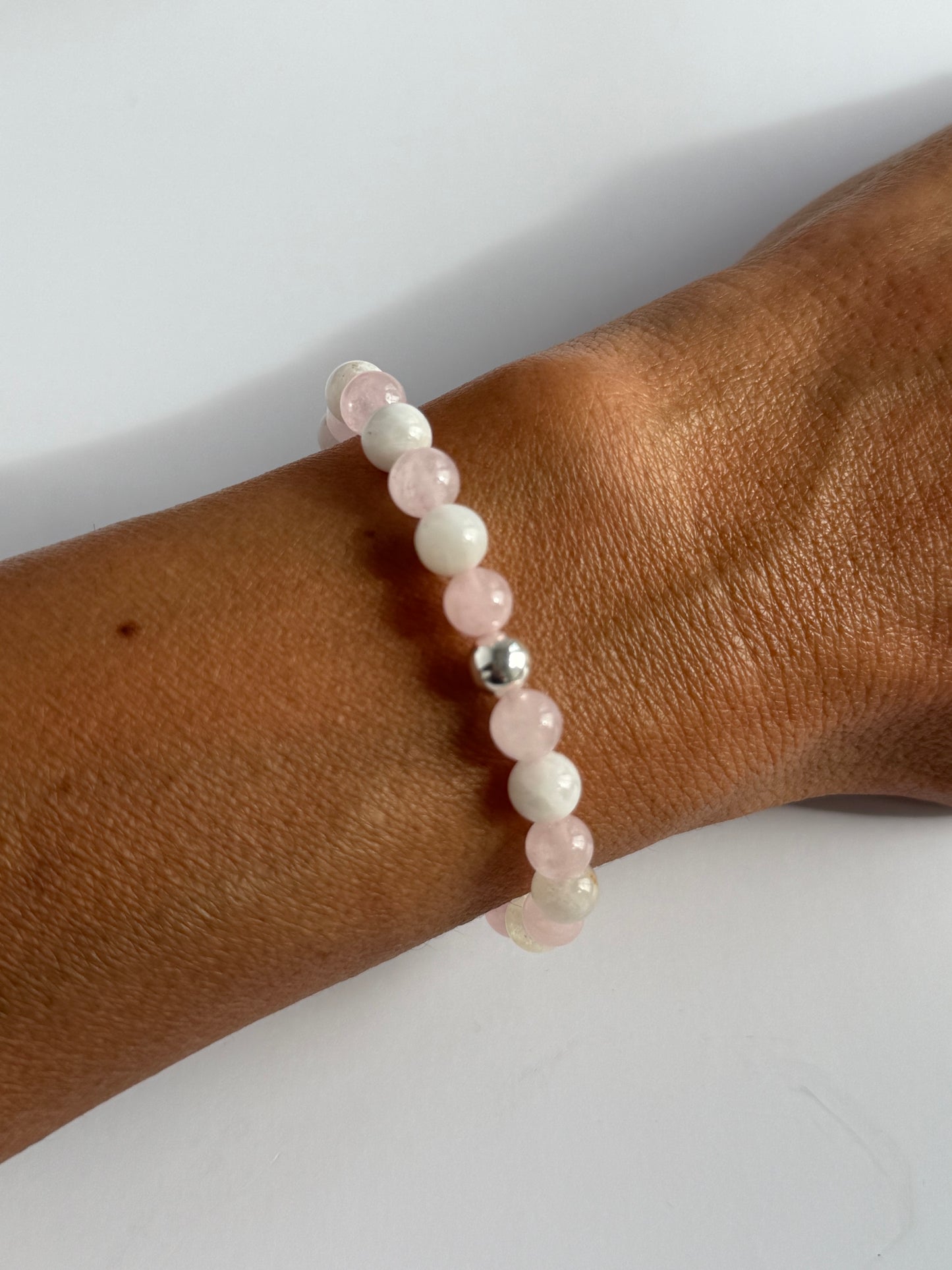 Rose Quartz & Moonstone Intention 6mm Gemstone Bracelet