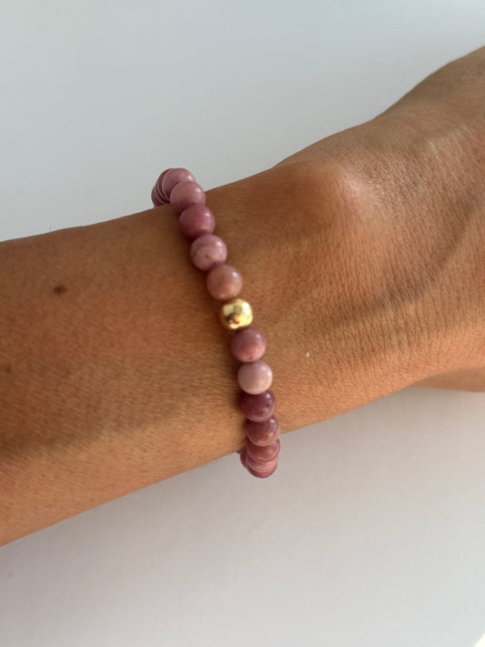 Chinese Rhodonite Intention 6mm Gemstone Bracelet