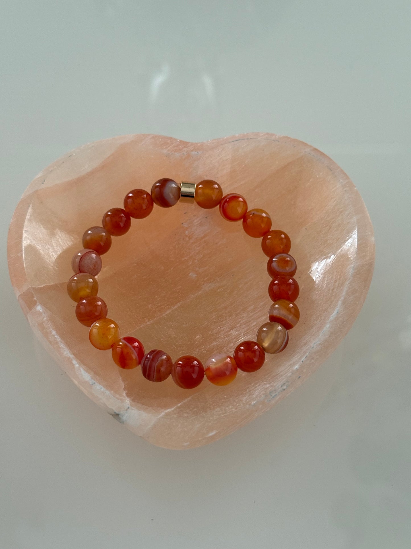 Selenite Love Heart Orange Charging Bowl 10cm