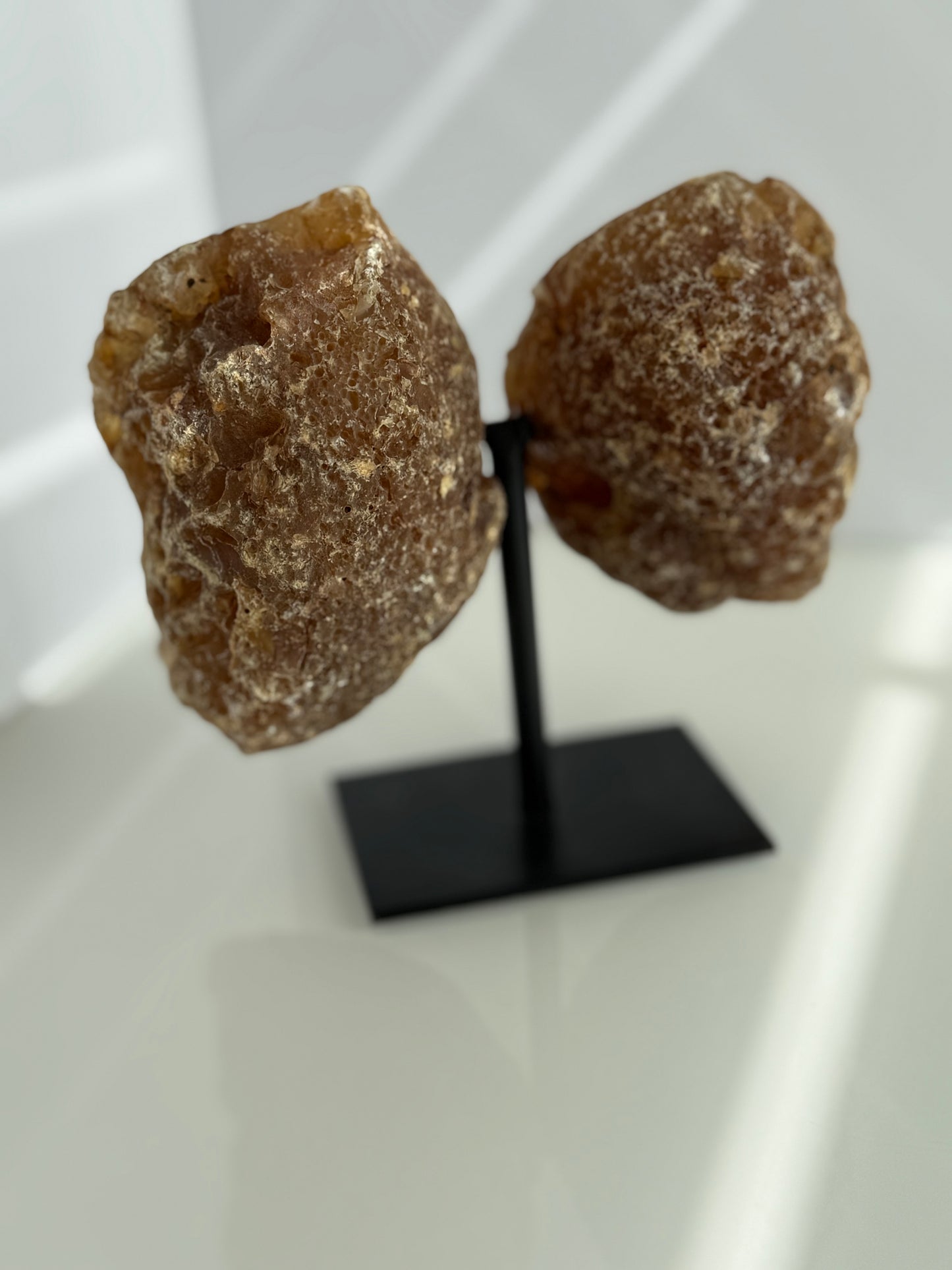 Polished Agate Geode Wings on Stand – Natural Crystal Display (12.5cm x 12cm)