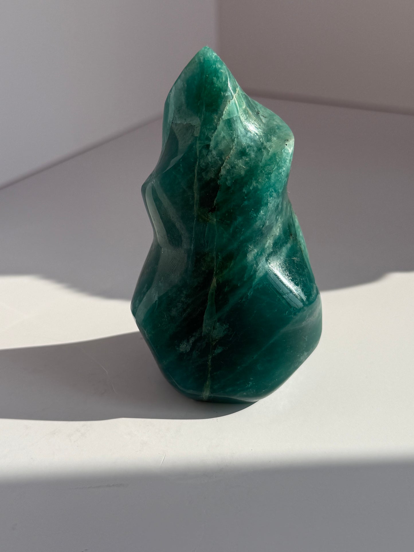 Amazonite Crystal Flame Freeform – Genuine Natural Stone | Calm, Balance & Truth – 10.3cm 1 count