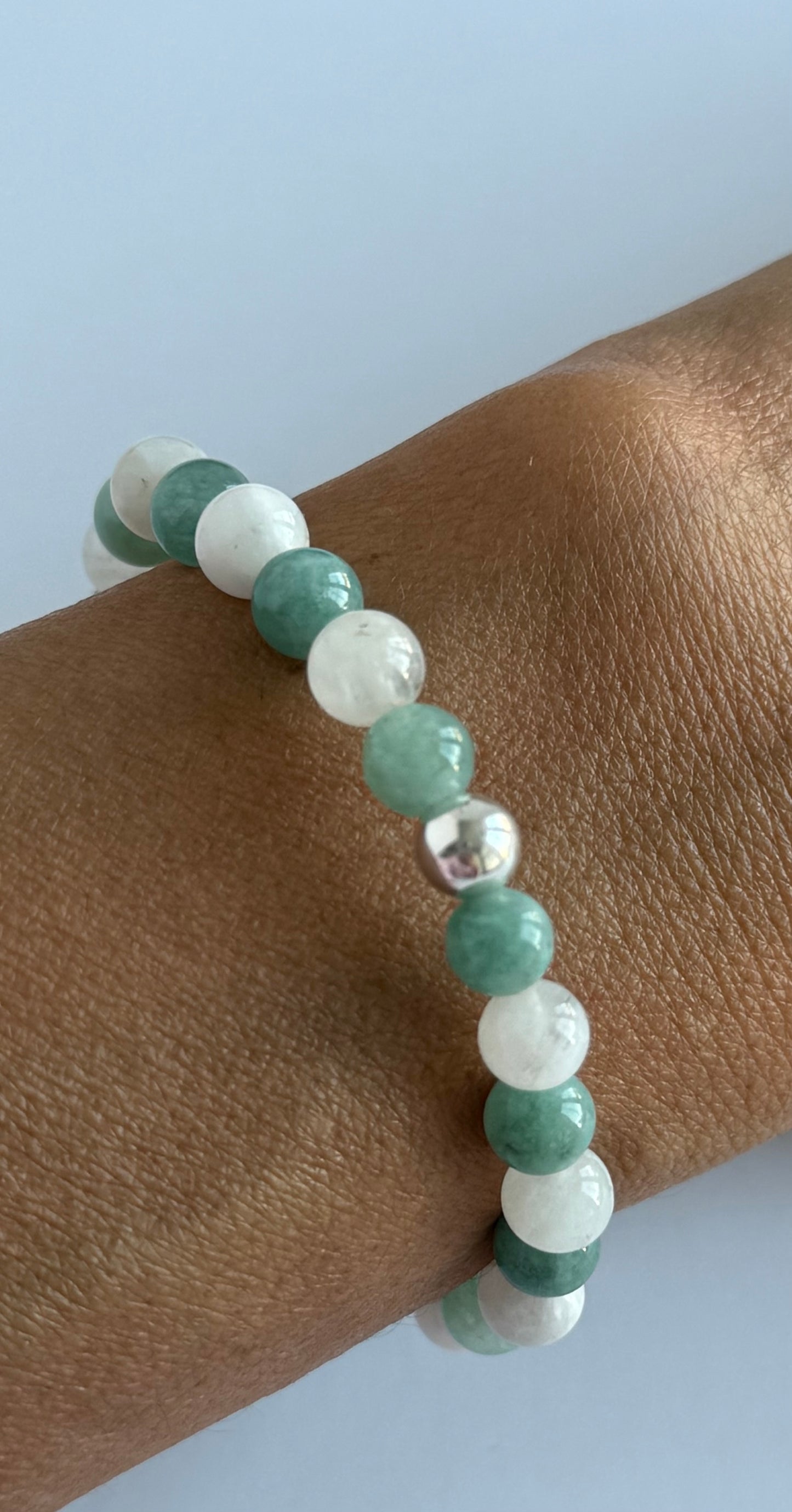 Jade & Moonstone Intention 6mm Gemstone Bracelet
