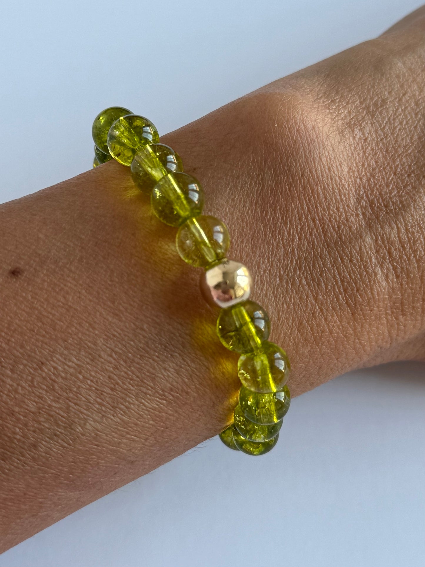 Peridot 8mm Gemstone Intention Bracelet