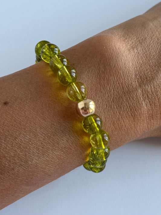 Peridot 8mm Gemstone Intention Bracelet
