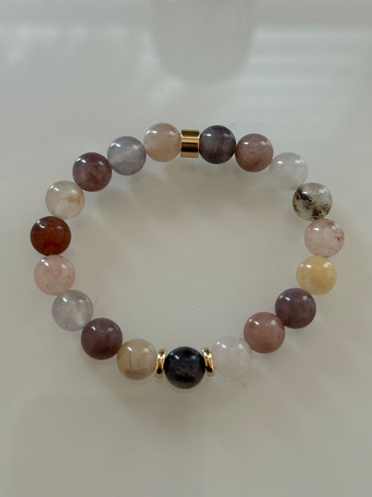 Purple Berry Quartzite Intention 8mm Gemstone Bracelet