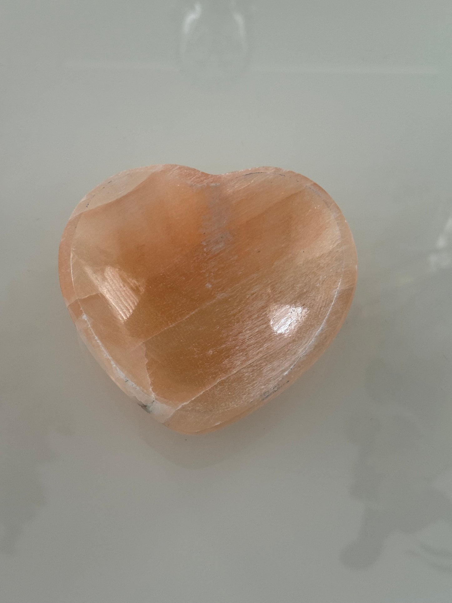 Selenite Love Heart Orange Charging Bowl 10cm