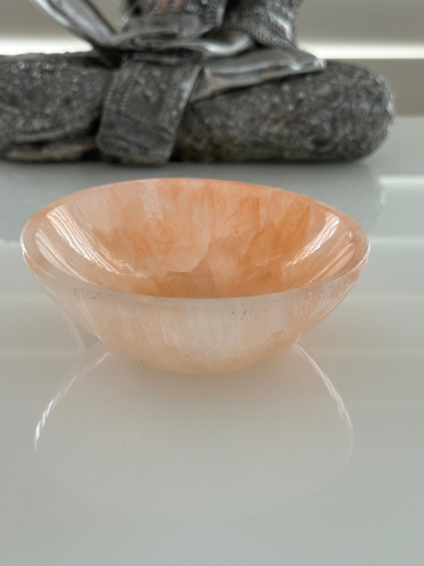 Selenite Round Orange Charging Bowl 10cm