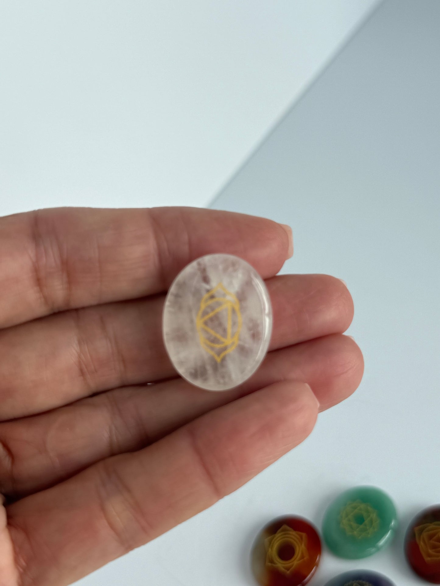 7 Chakra Crystal Oval Disc Set