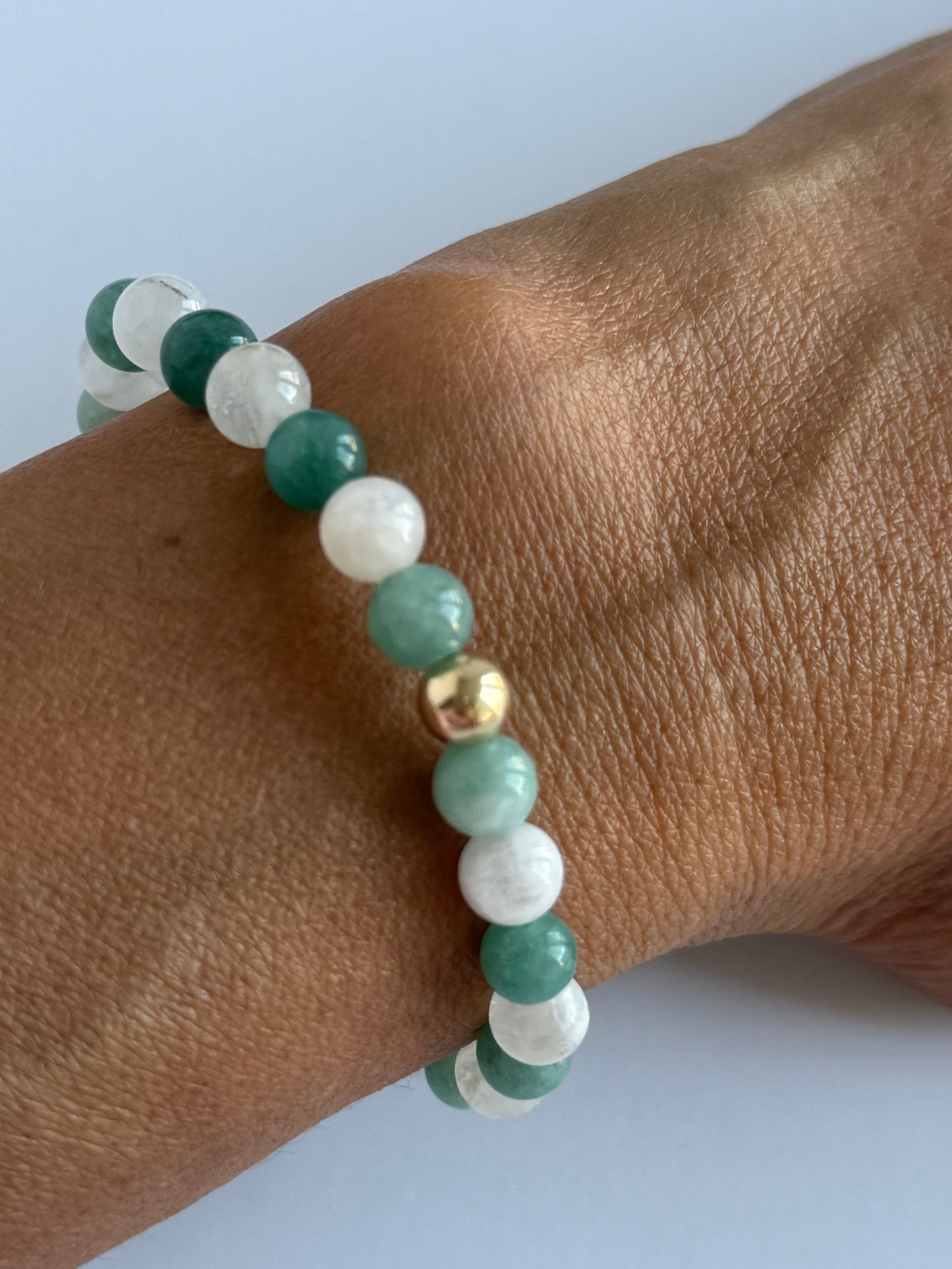 Jade & Moonstone Intention 6mm Gemstone Bracelet