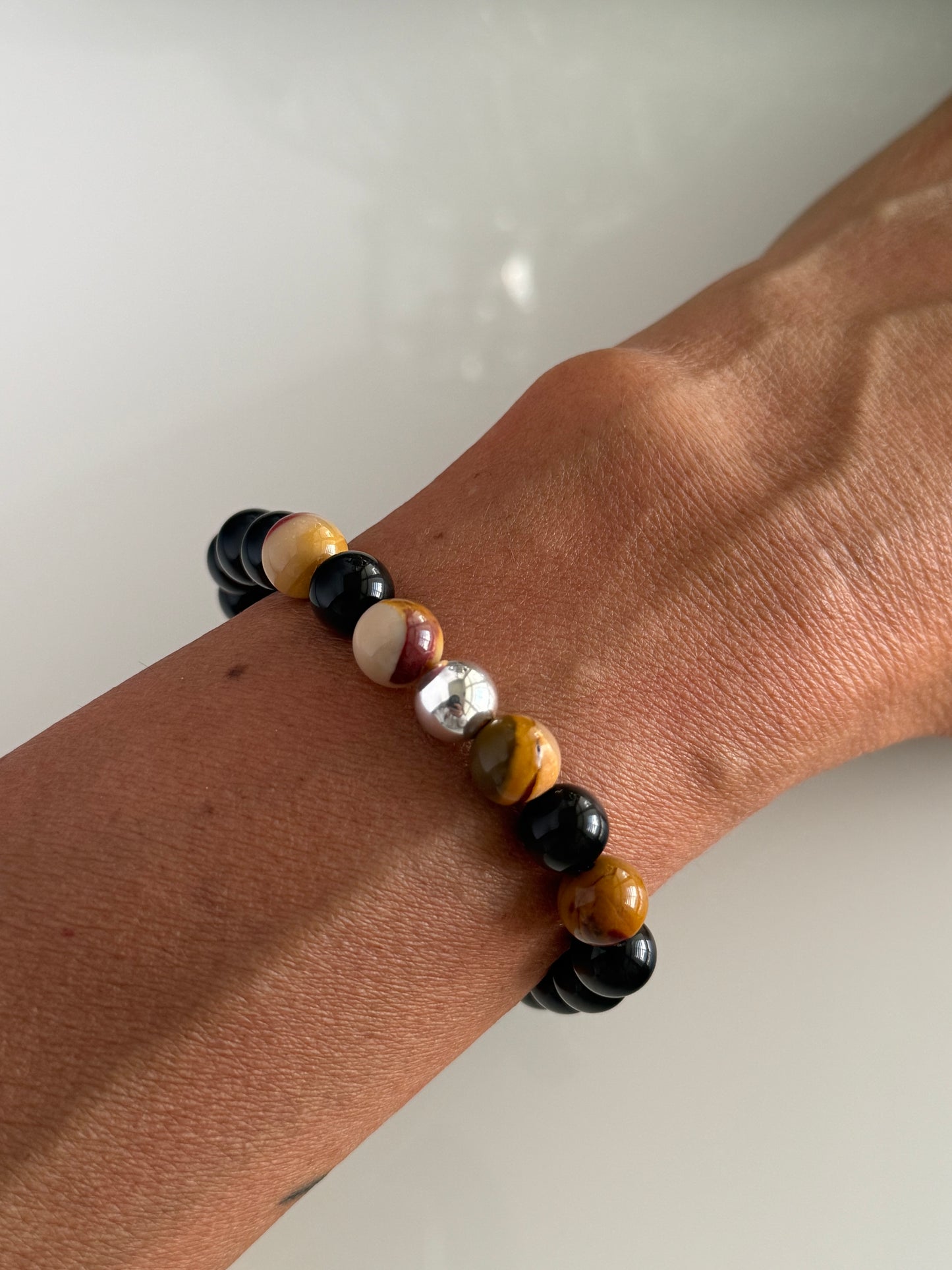 Obsidian & Mookaite Intention 8mm Gemstone Bracelet