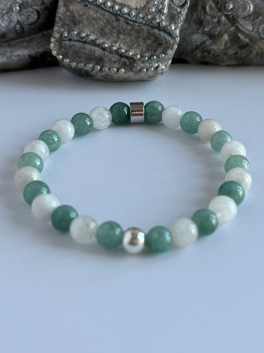 Jade & Moonstone Intention 6mm Gemstone Bracelet