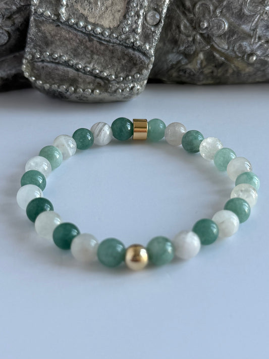 Jade & Moonstone Intention 6mm Gemstone Bracelet