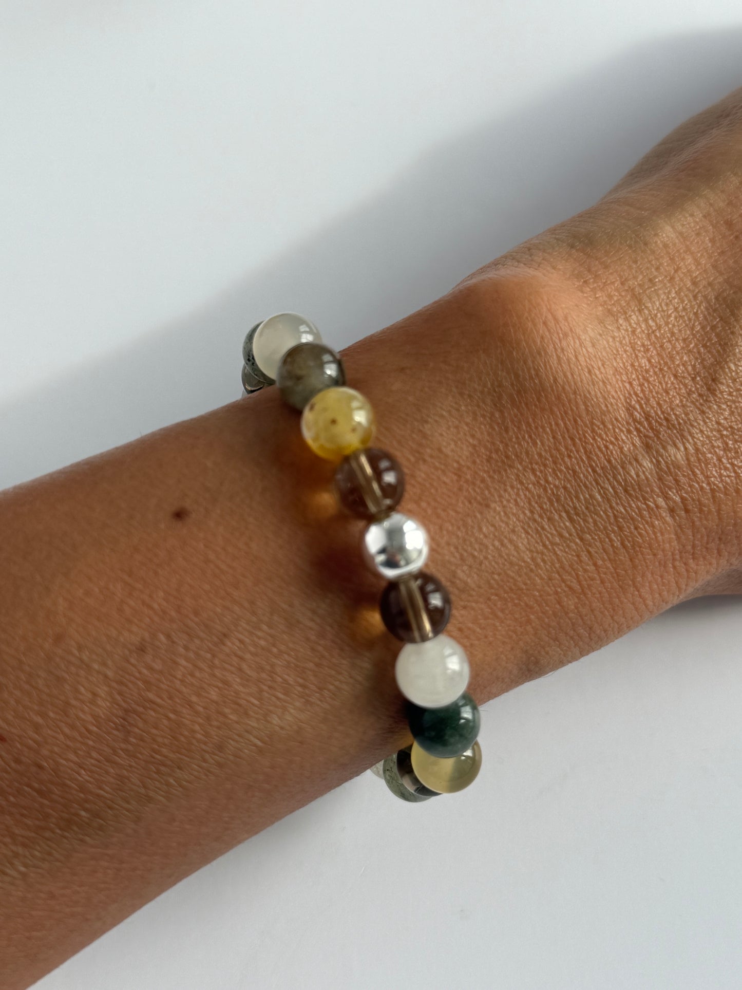 Smoky Quartz & Green Phantom Intention 8mm Gemstone Bracelet
