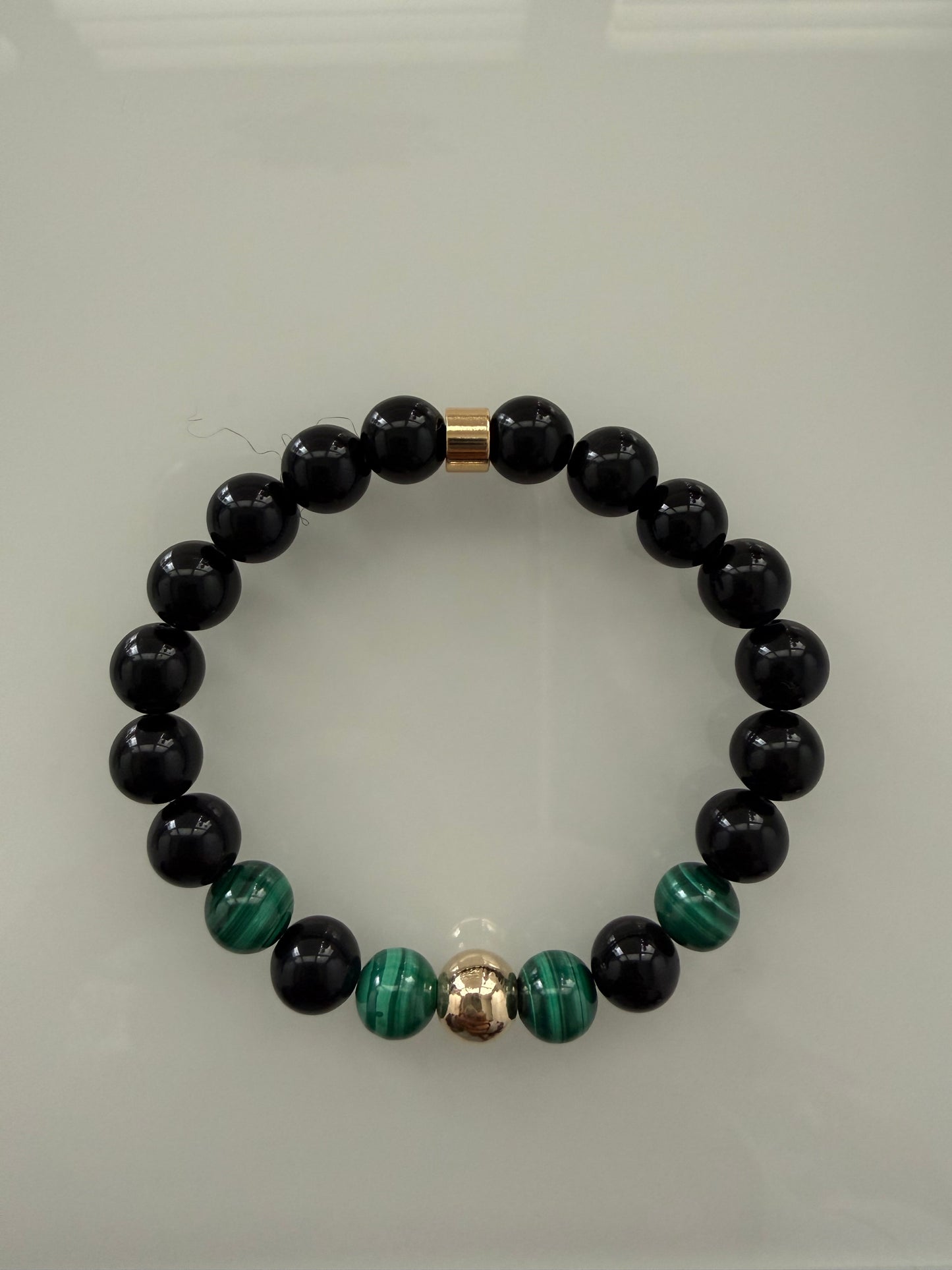 Obsidian & Malachite Intention 8mm Gemstone Bracelet