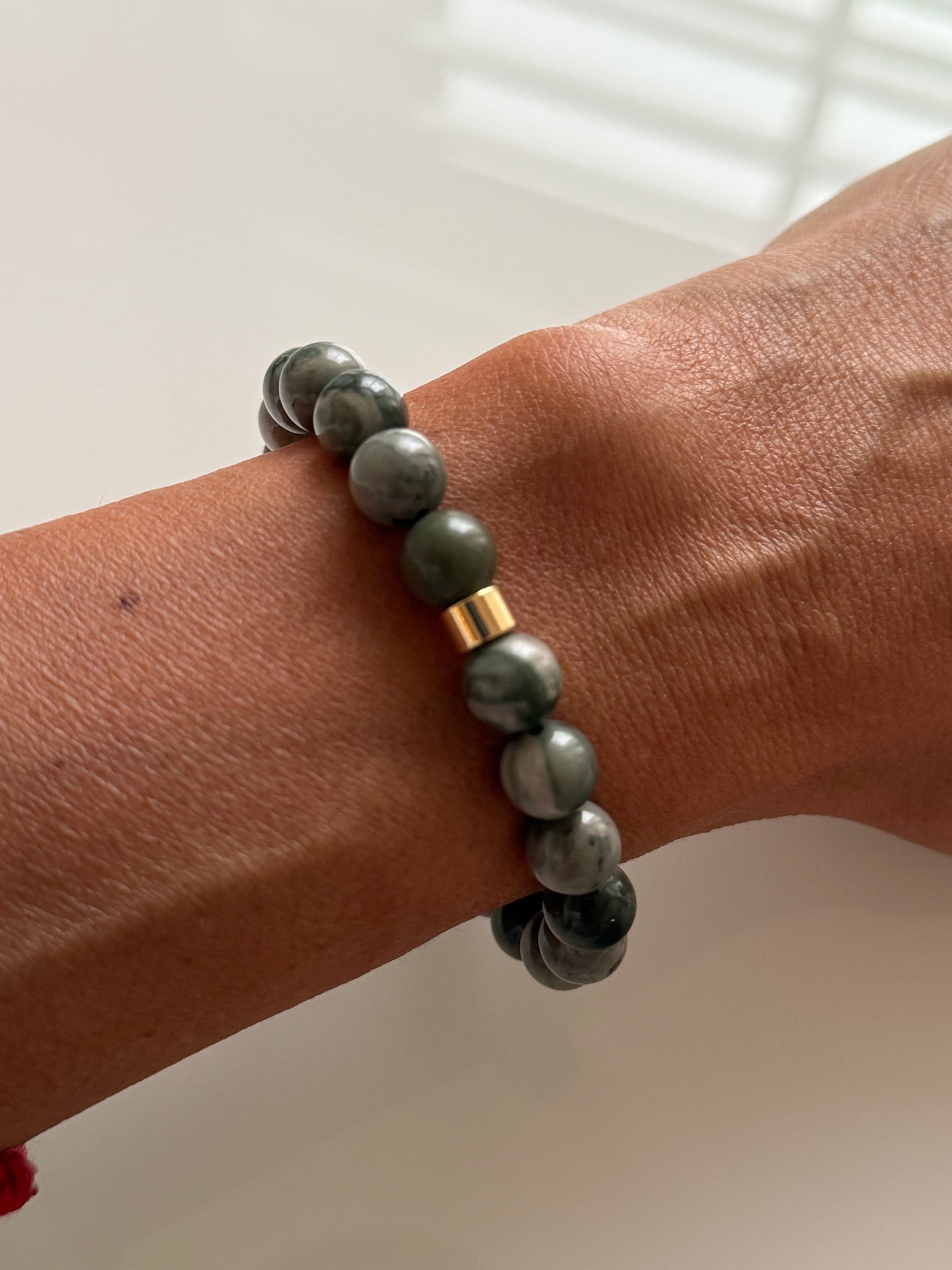 Green Wood Jasper Intention 8mm Gemstone Bracelet