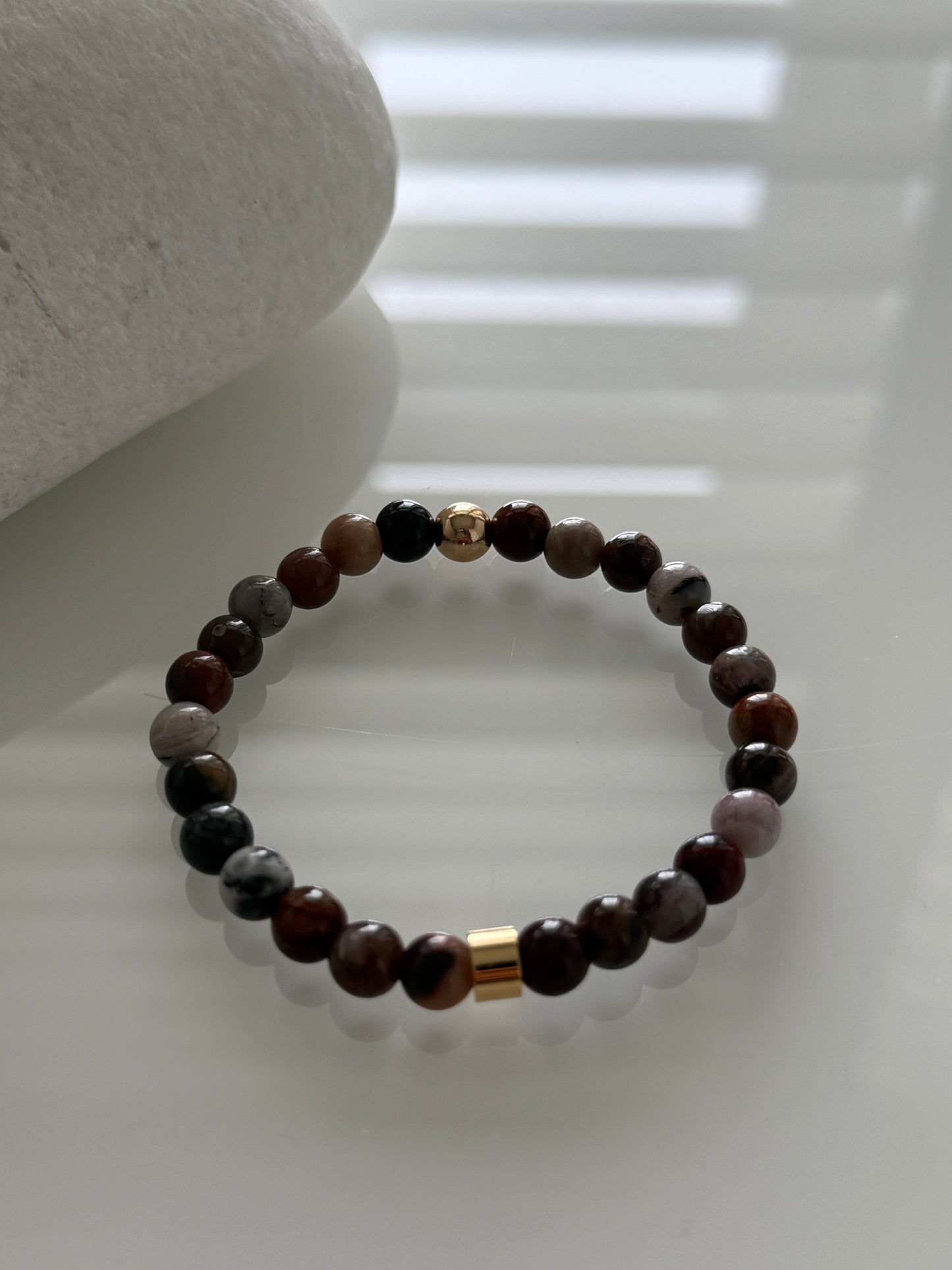 Petrified Wood Intention 6mm Gemstone Bracelet