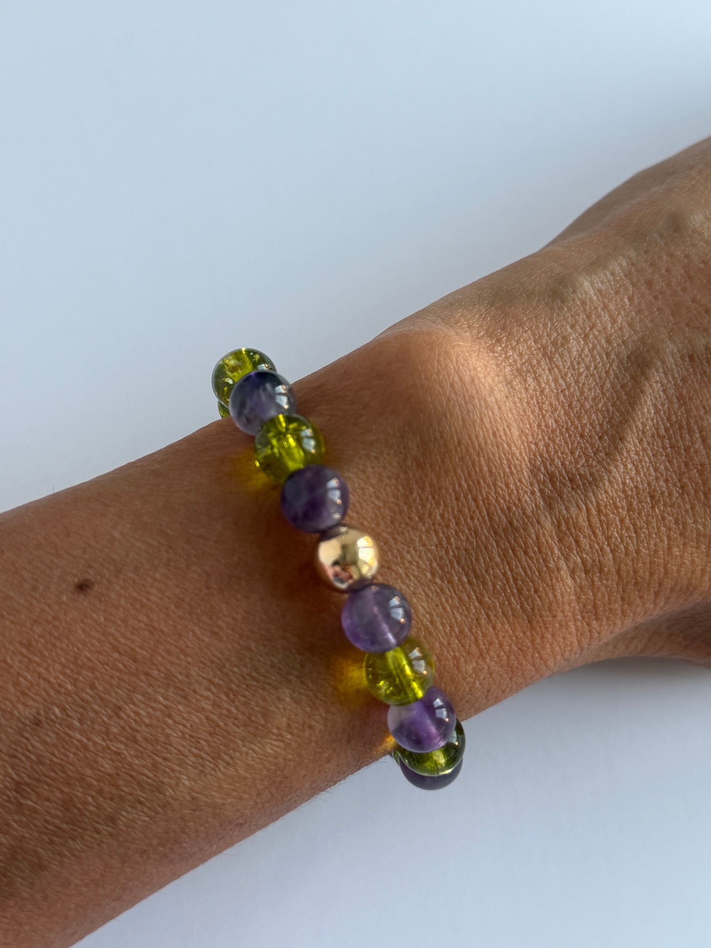 Amethyst & Peridot Intention 8mm Gemstone Bracelet