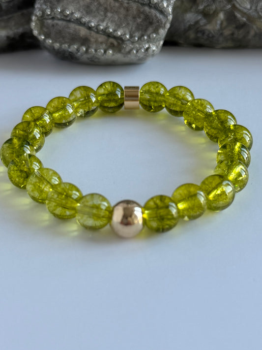 Peridot 8mm Gemstone Intention Bracelet