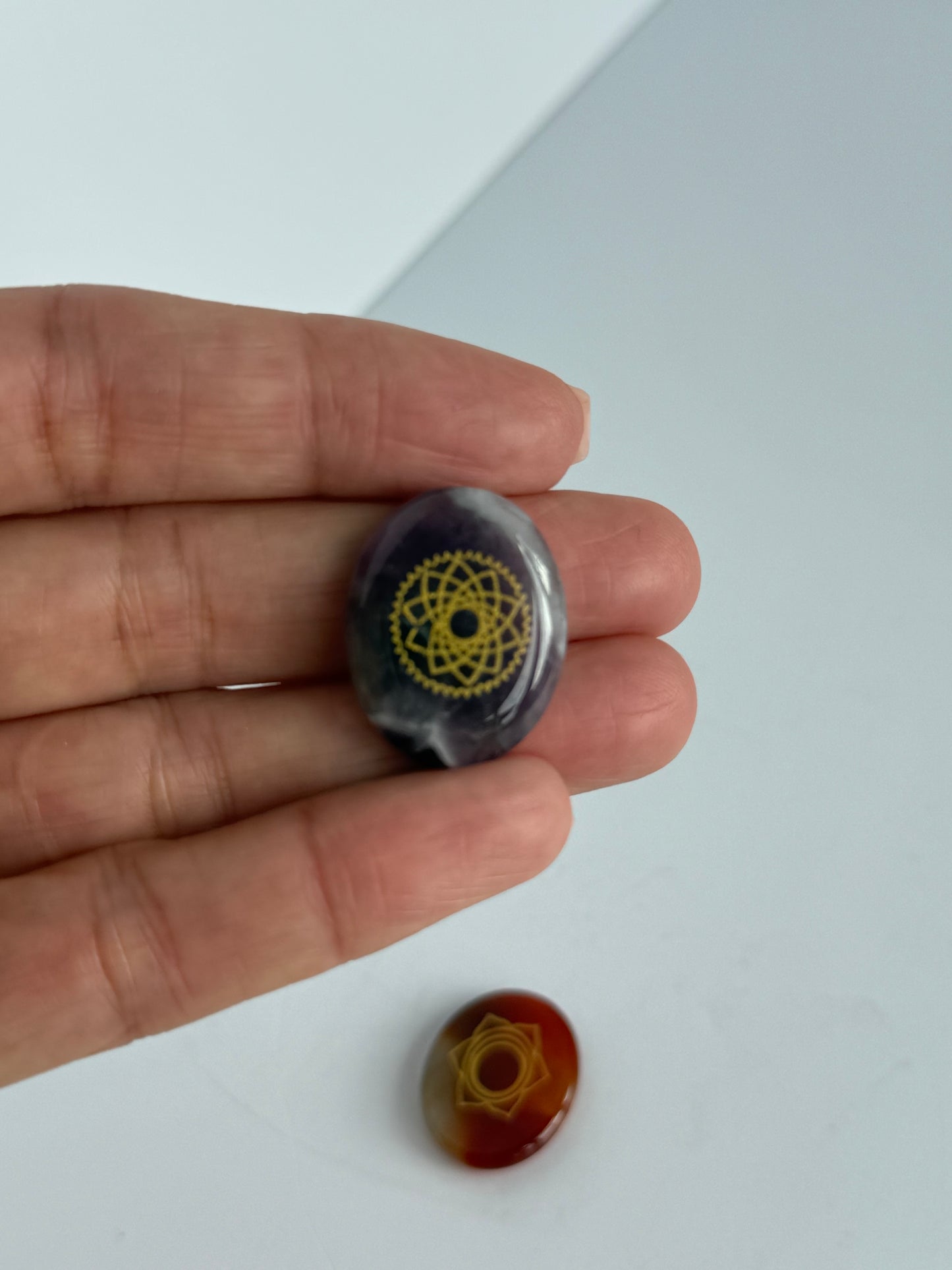 7 Chakra Crystal Oval Disc Set