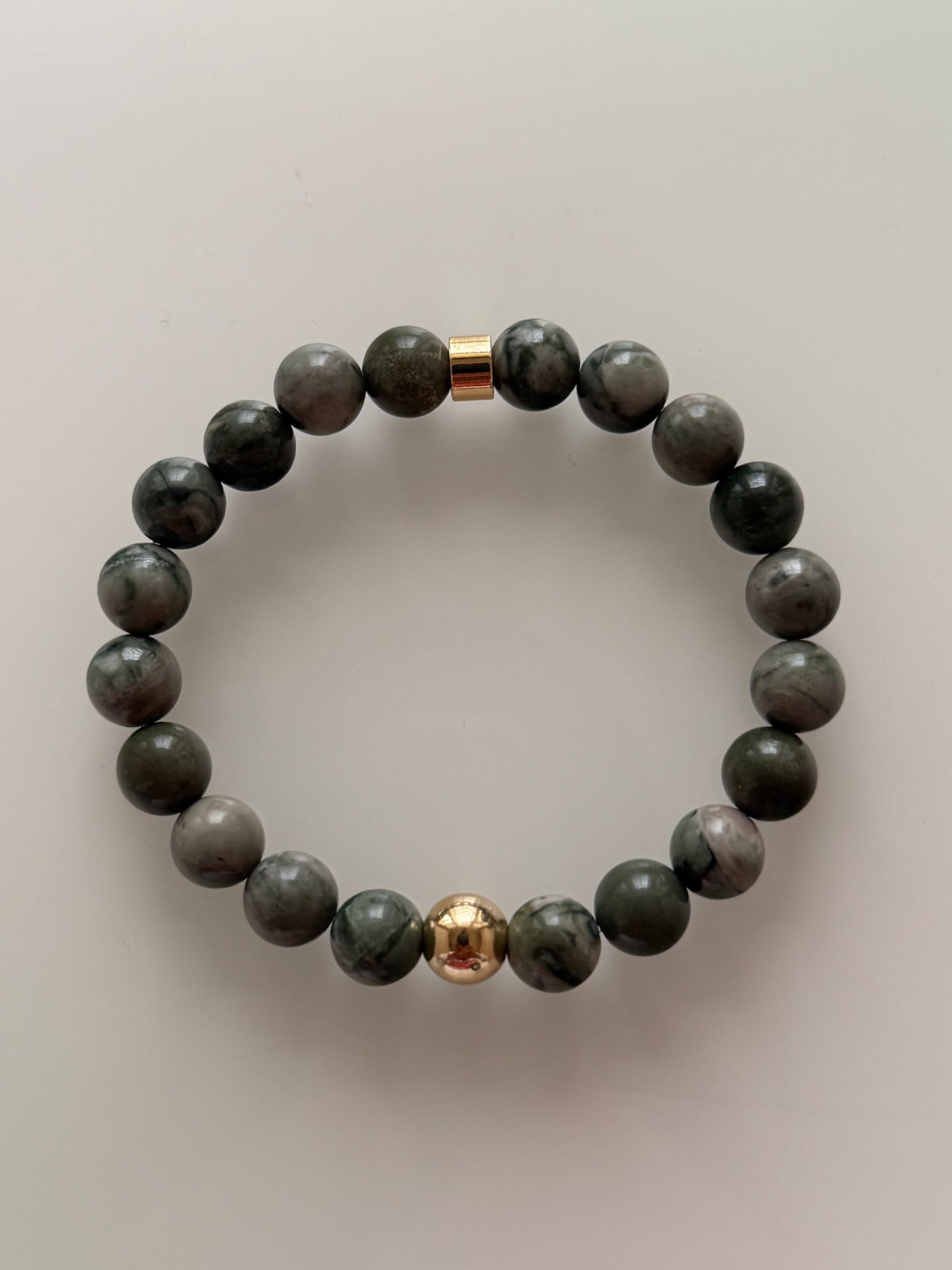 Green Wood Jasper Intention 8mm Gemstone Bracelet