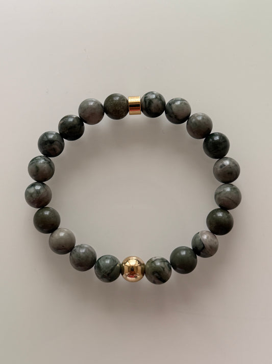 Green Wood Jasper Intention 8mm Gemstone Bracelet