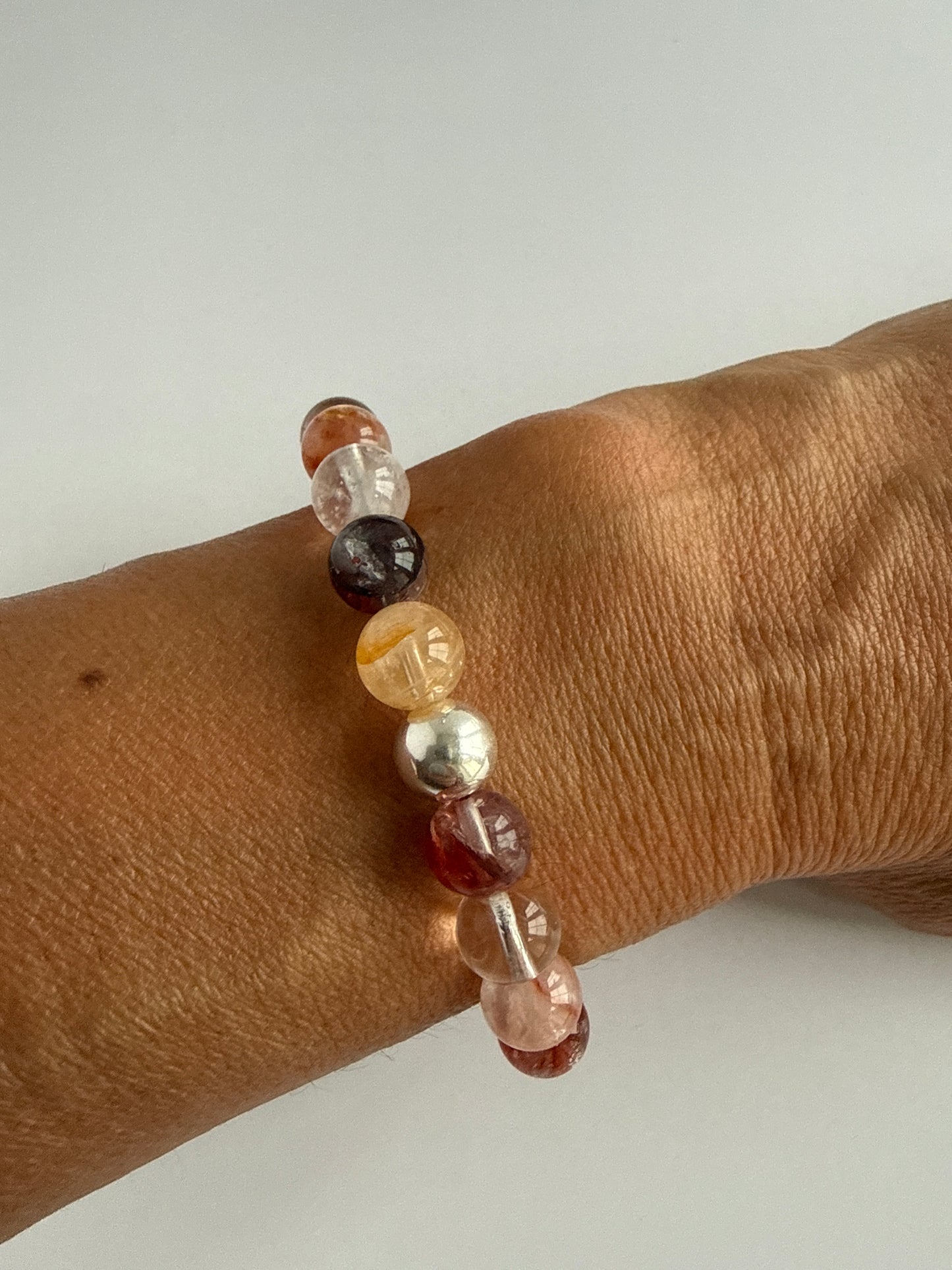 Hematoid Fire Quartz 8mm Gemstone Bracelet