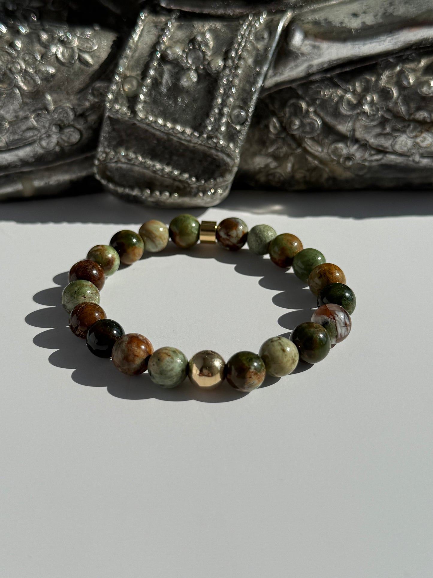 Green Chalcedony 8mm Gemstone Intention Bracelet