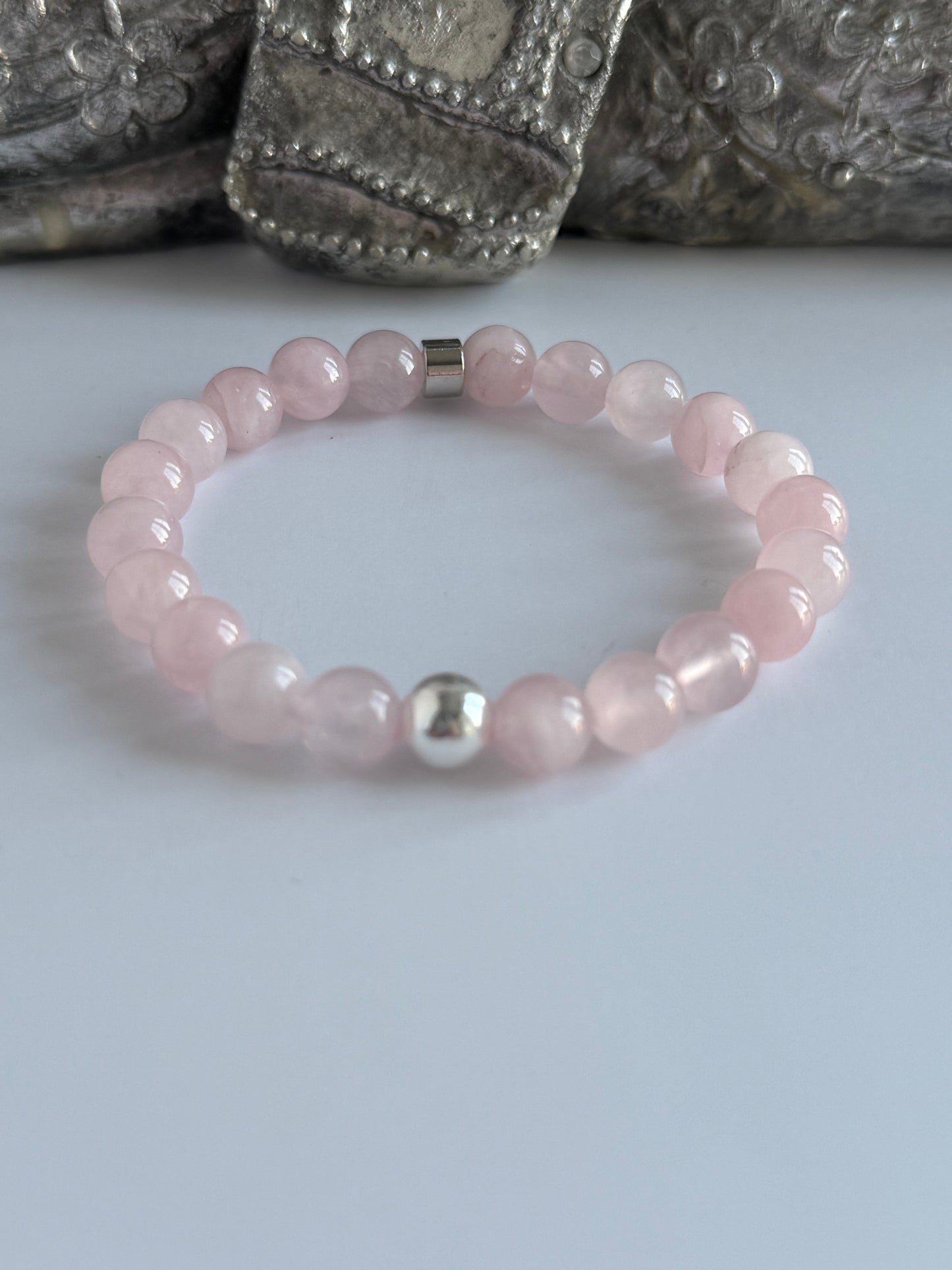 Rose Quartz 8mm Gemstone Intention Bracelet