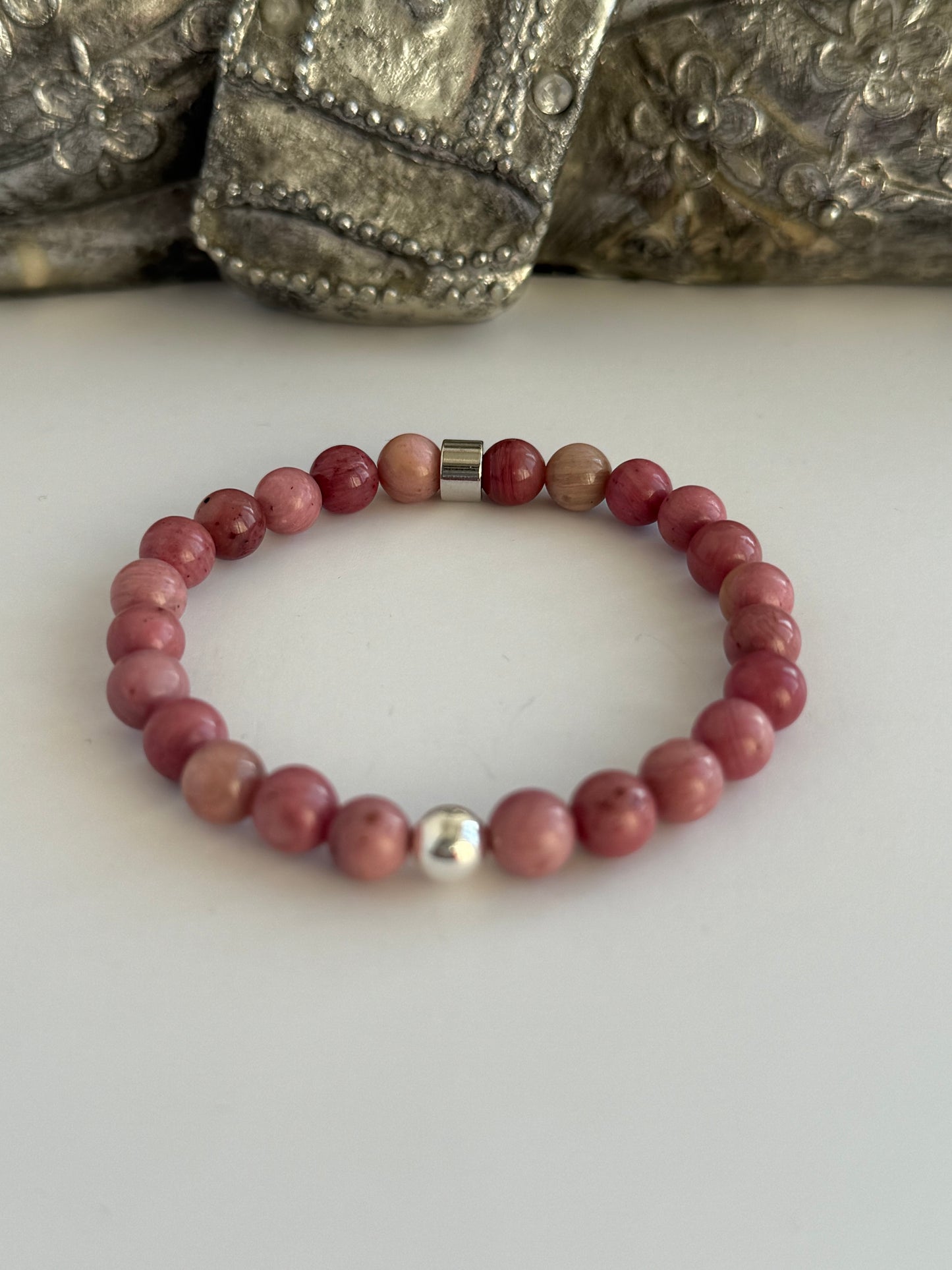 Chinese Rhodonite Intention 6mm Gemstone Bracelet