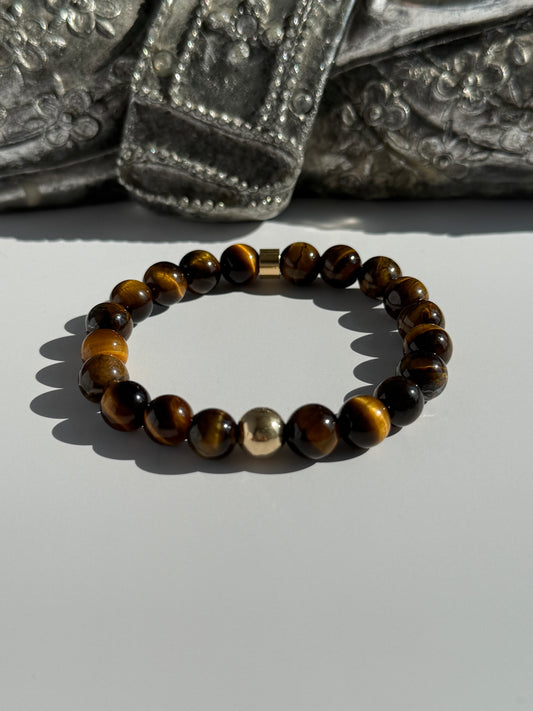 Tiger’s Eye 8mm Gemstone Intention Bracelet