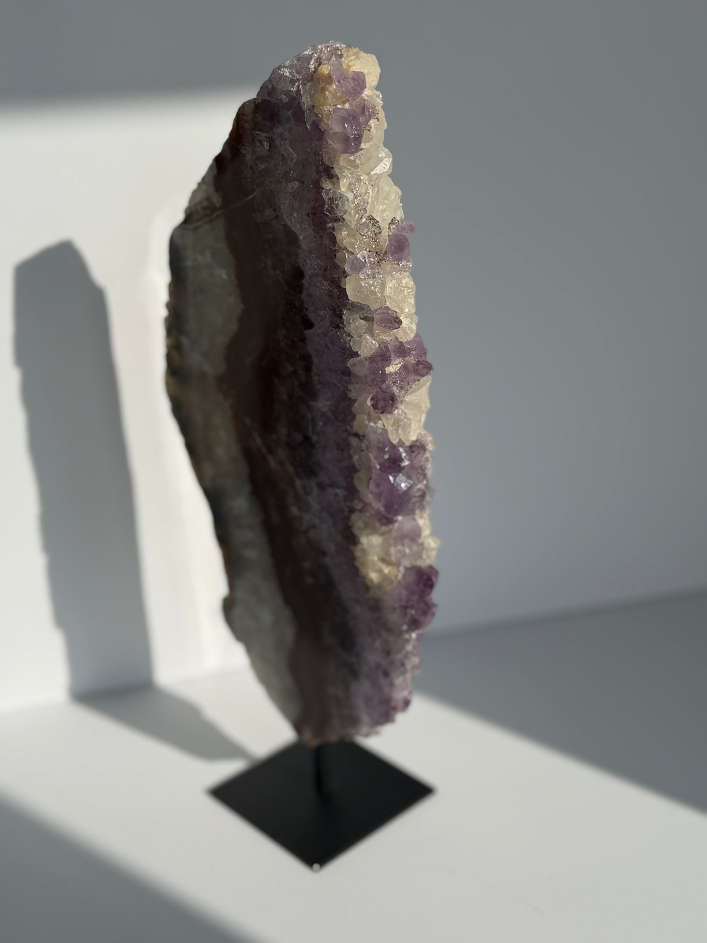 Amethyst Slice on Metal Stand – Brazilian Statement Crystal (26cm, 1.08kg)