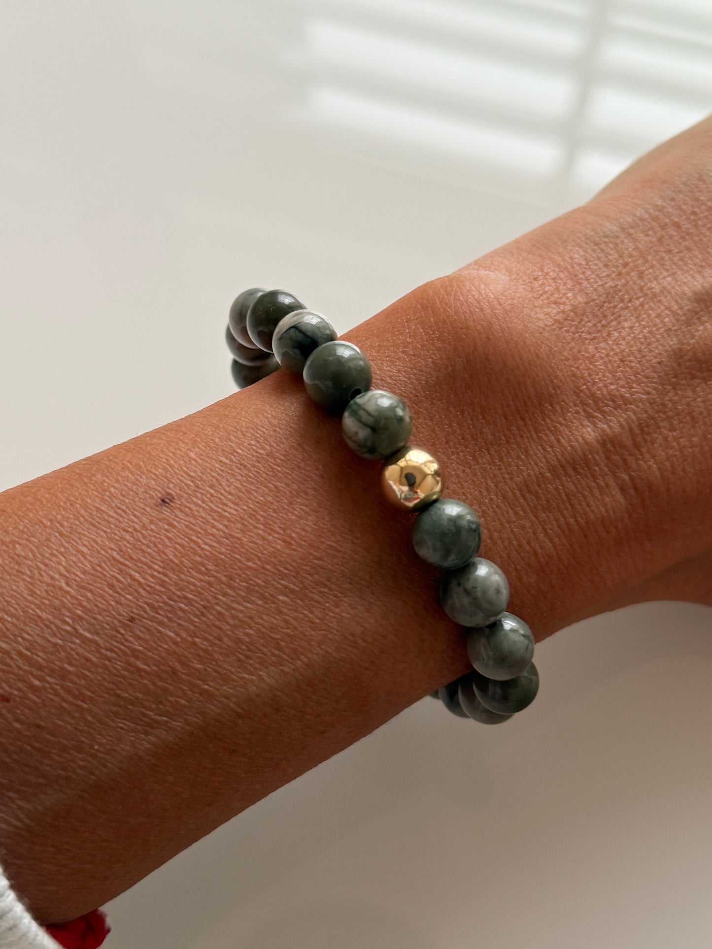 Green Wood Jasper Intention 8mm Gemstone Bracelet
