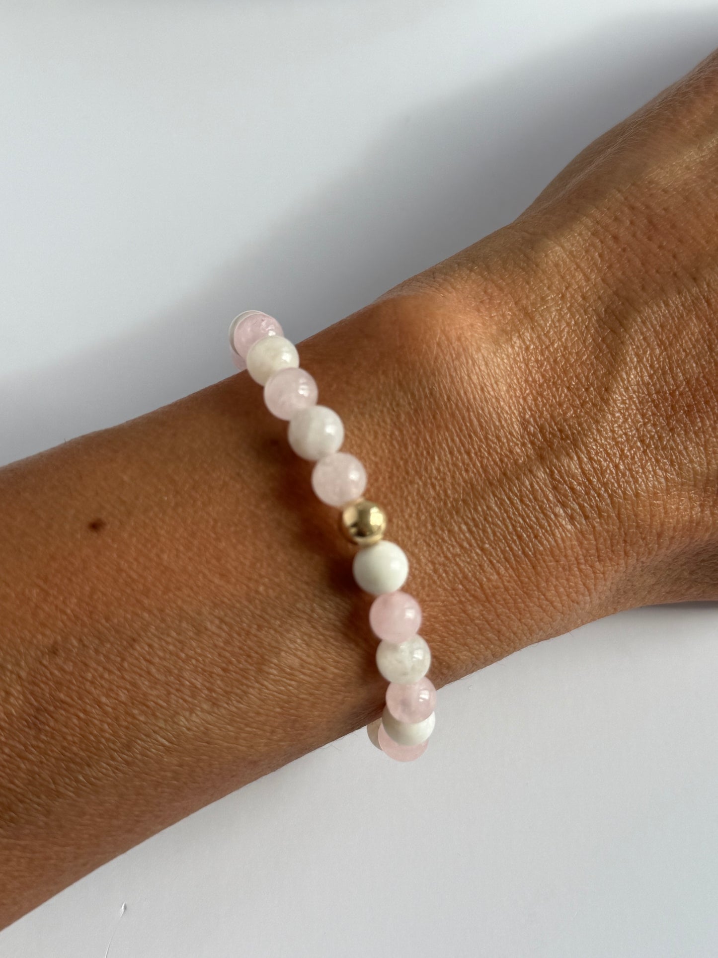 Rose Quartz & Moonstone Intention 6mm Gemstone Bracelet