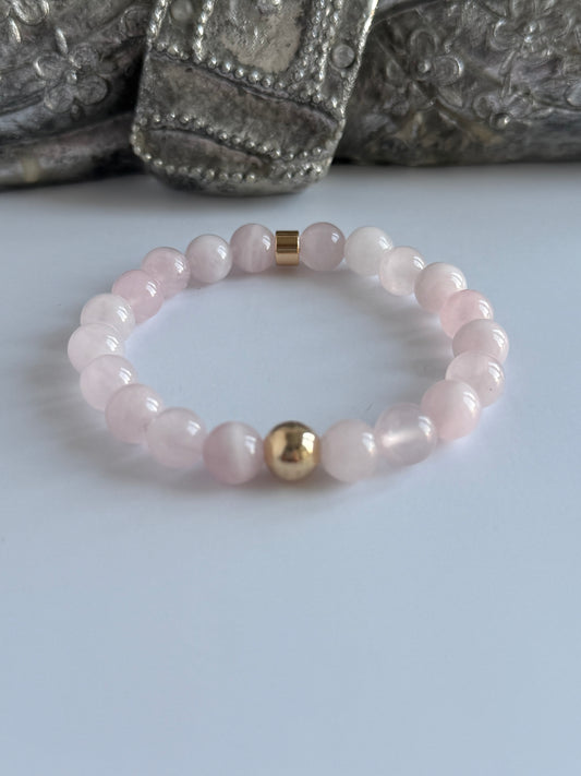 Rose Quartz 8mm Gemstone Intention Bracelet