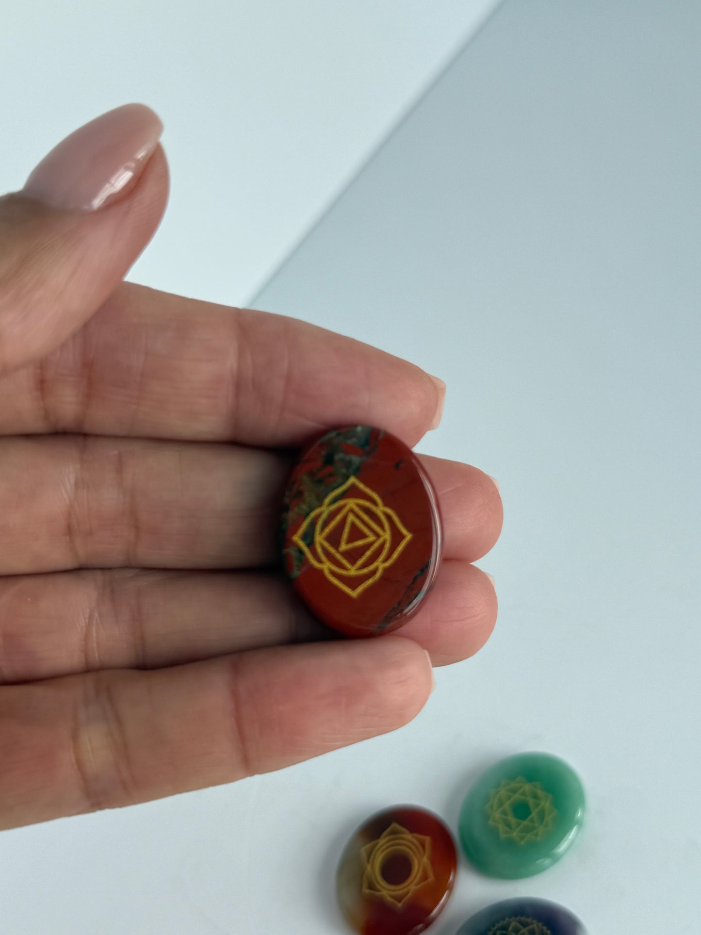 7 Chakra Crystal Oval Disc Set