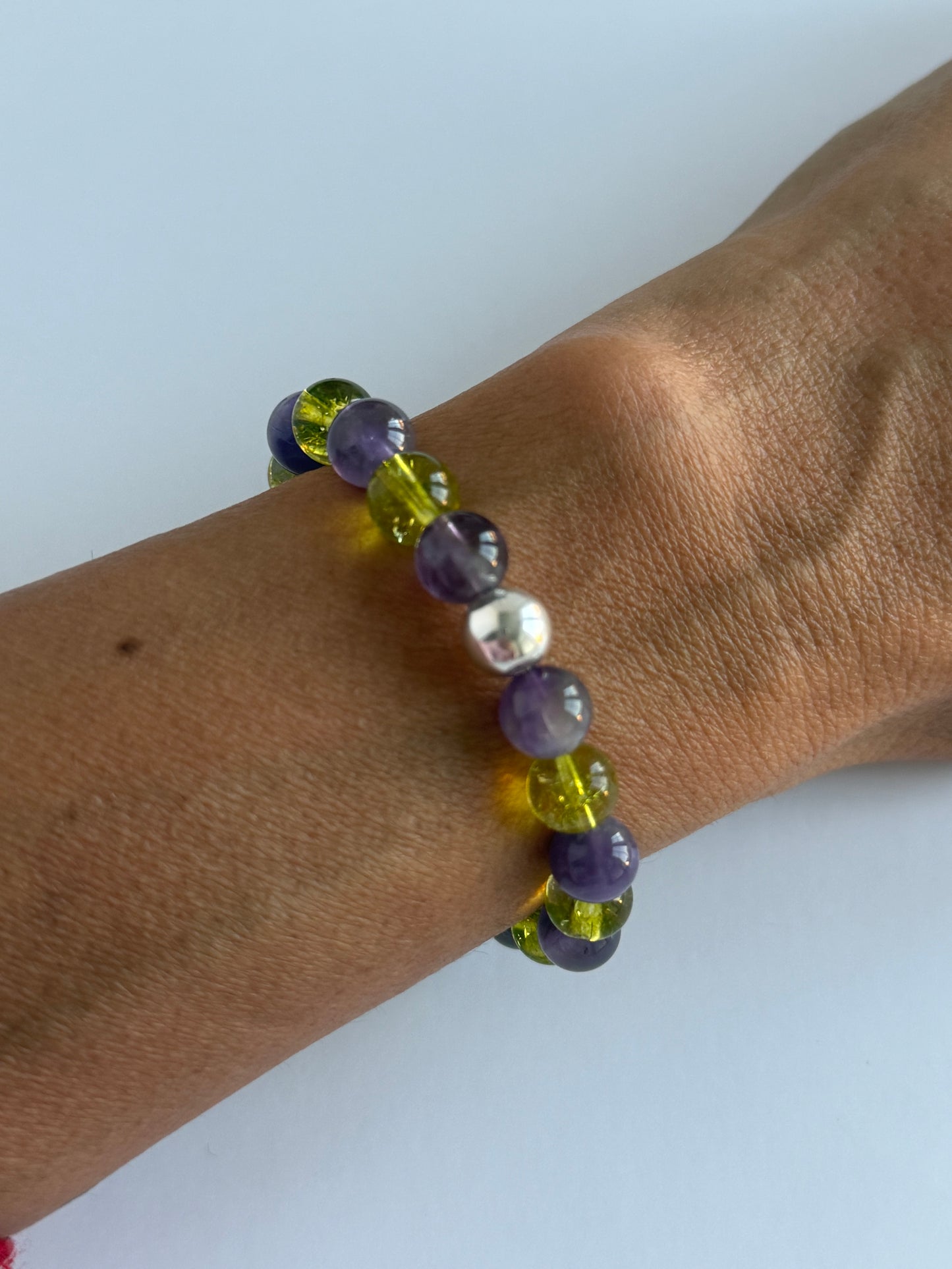 Amethyst & Peridot Intention 8mm Gemstone Bracelet