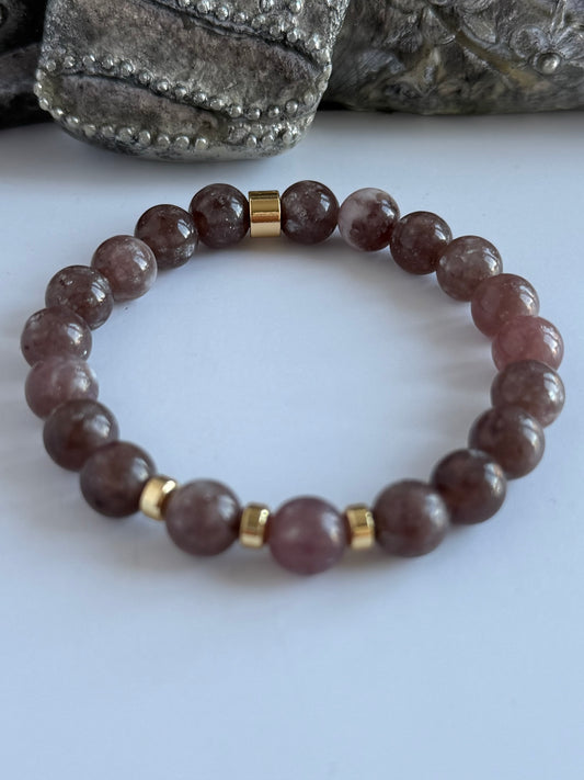 Lepidolite 8mm Gemstone Intention Bracelet