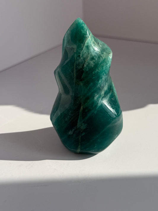 Amazonite Crystal Flame Freeform – Genuine Natural Stone | Calm, Balance & Truth – 10.3cm 1 count