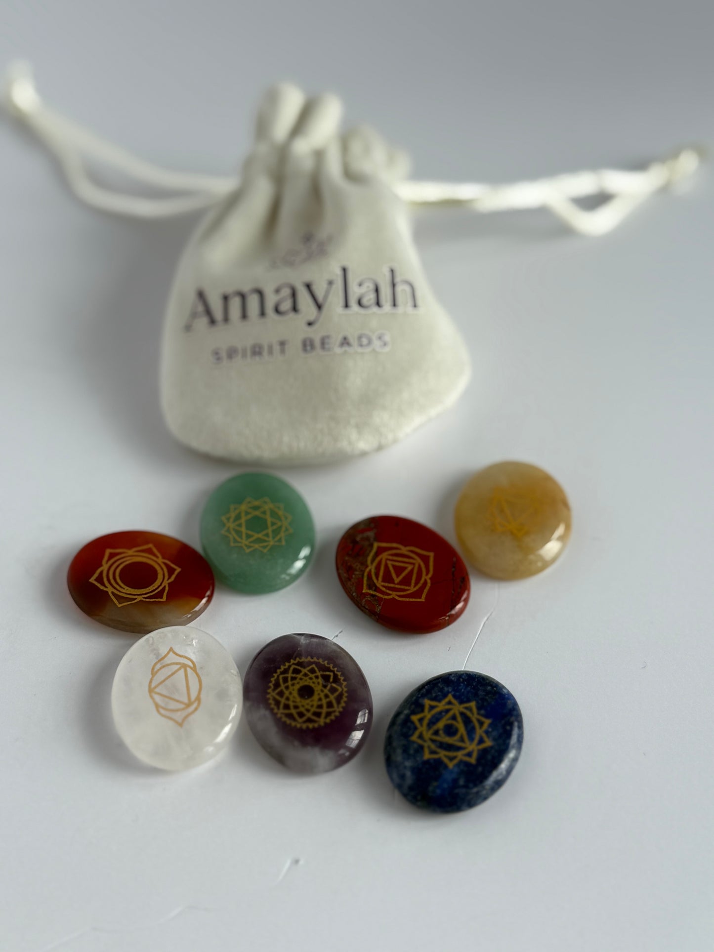 7 Chakra Crystal Oval Disc Set