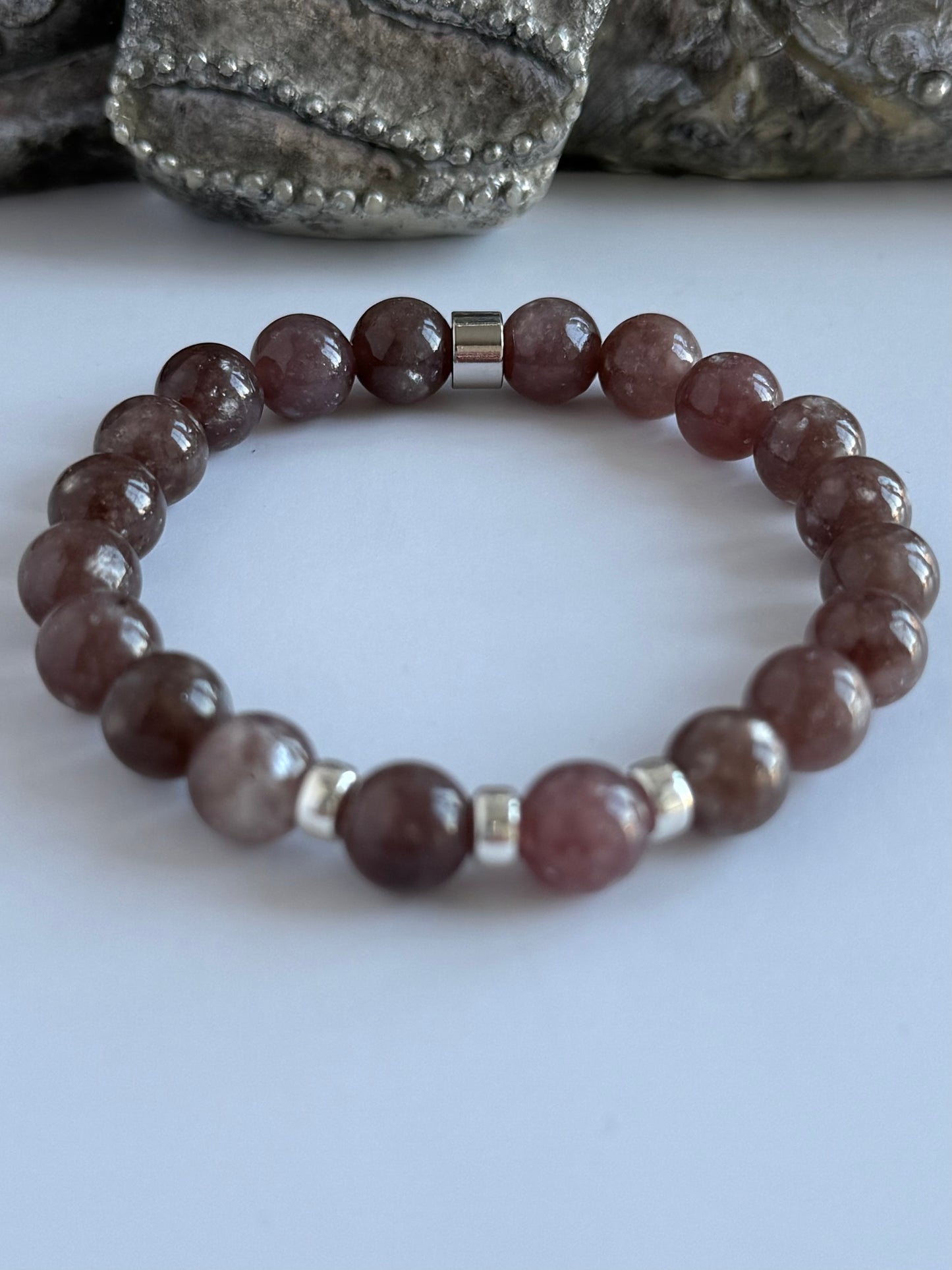 Lepidolite 8mm Gemstone Intention Bracelet