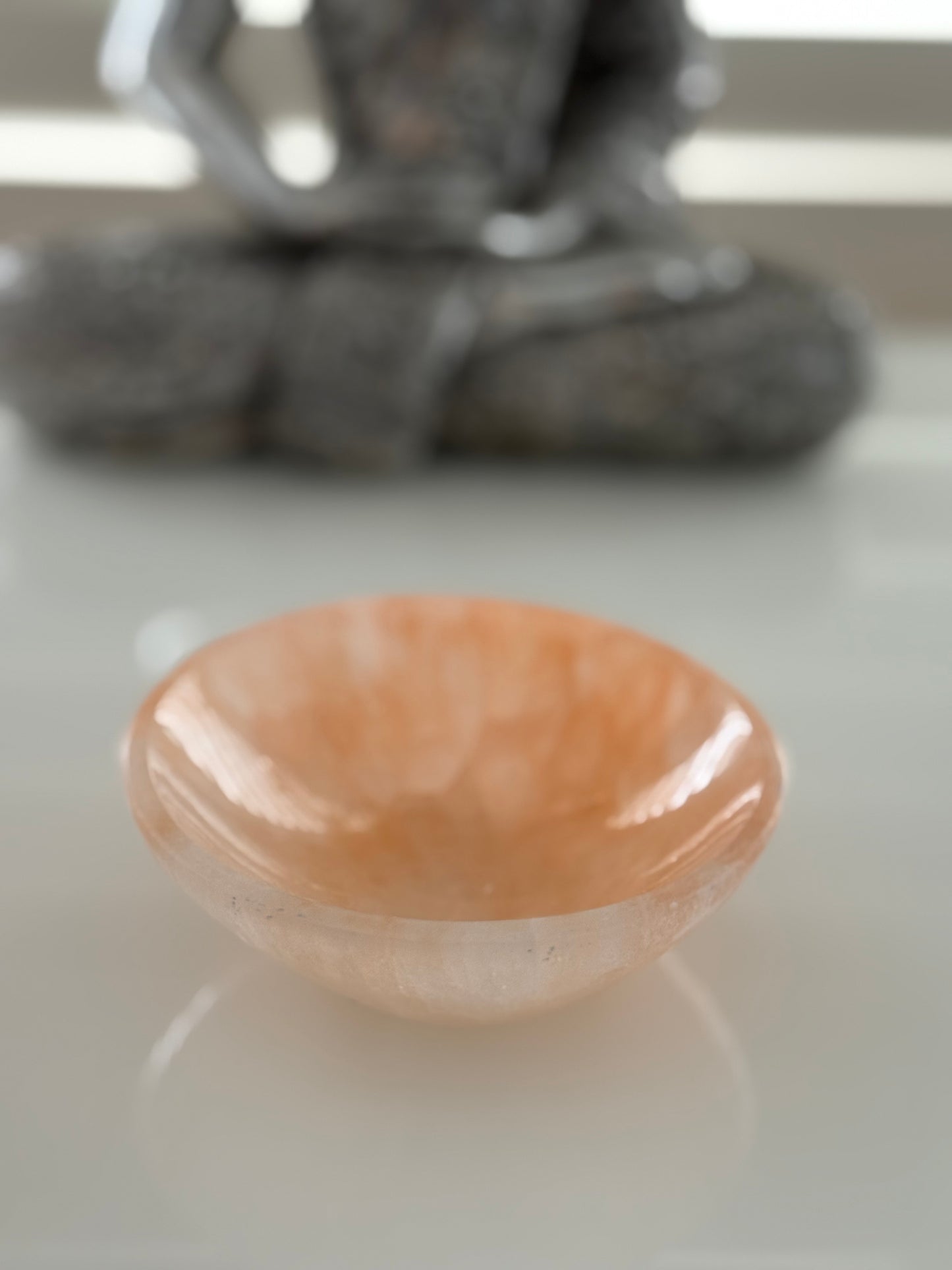 Selenite Round Orange Charging Bowl 10cm