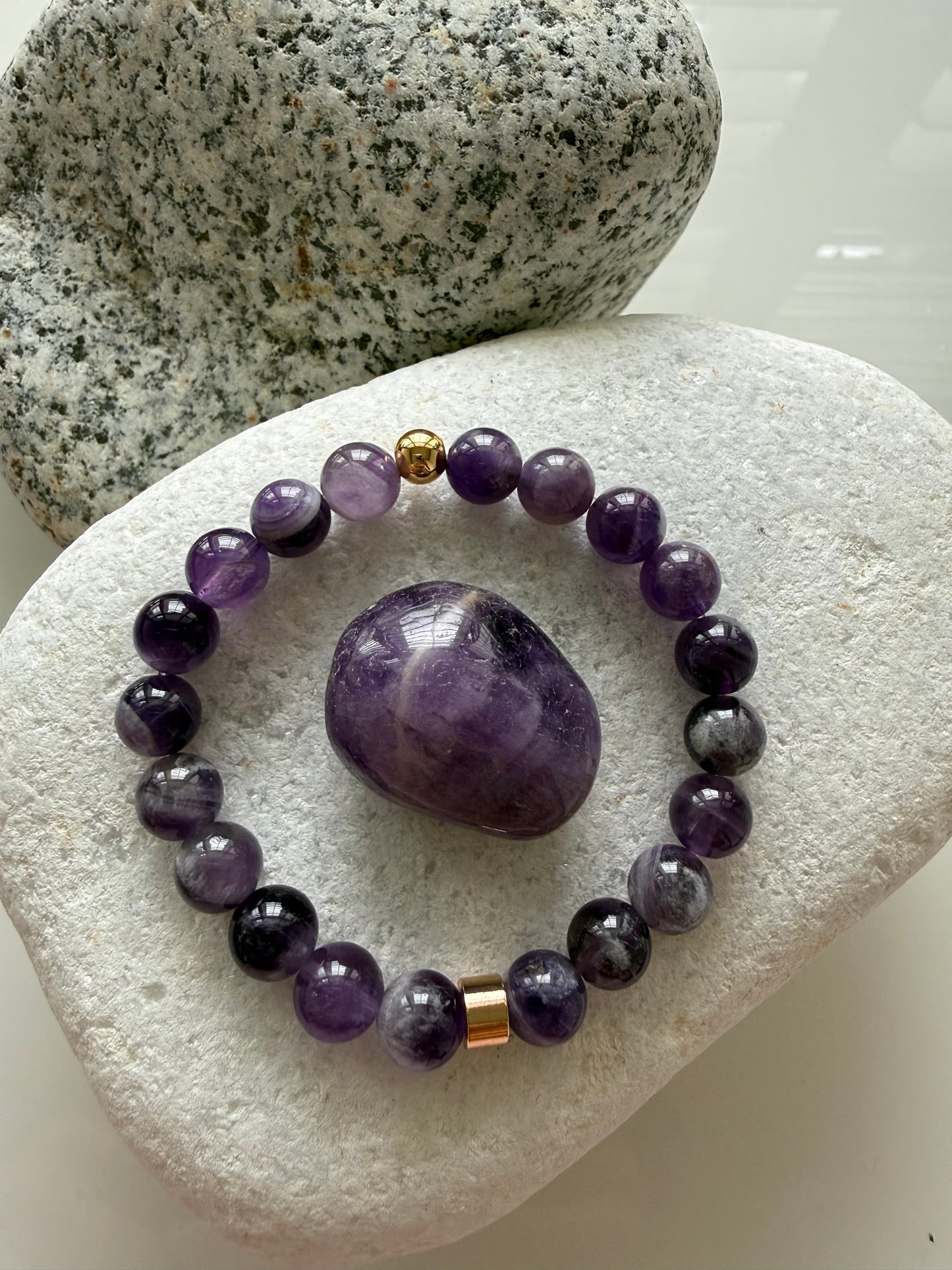 Amethyst 8mm Gemstone  Bracelet