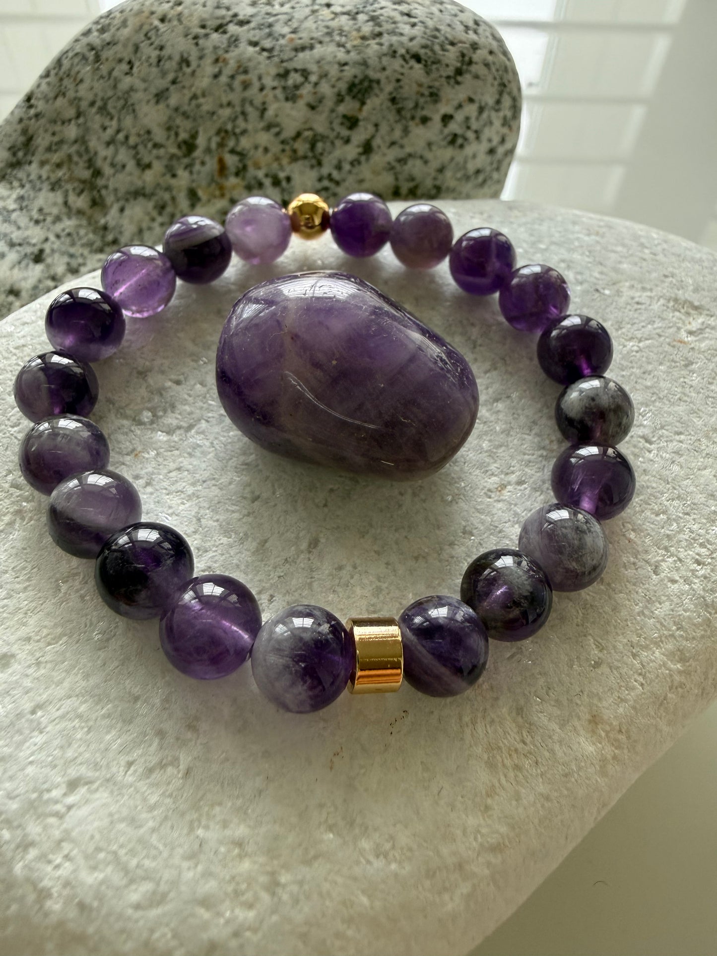 Amethyst 8mm Gemstone  Bracelet