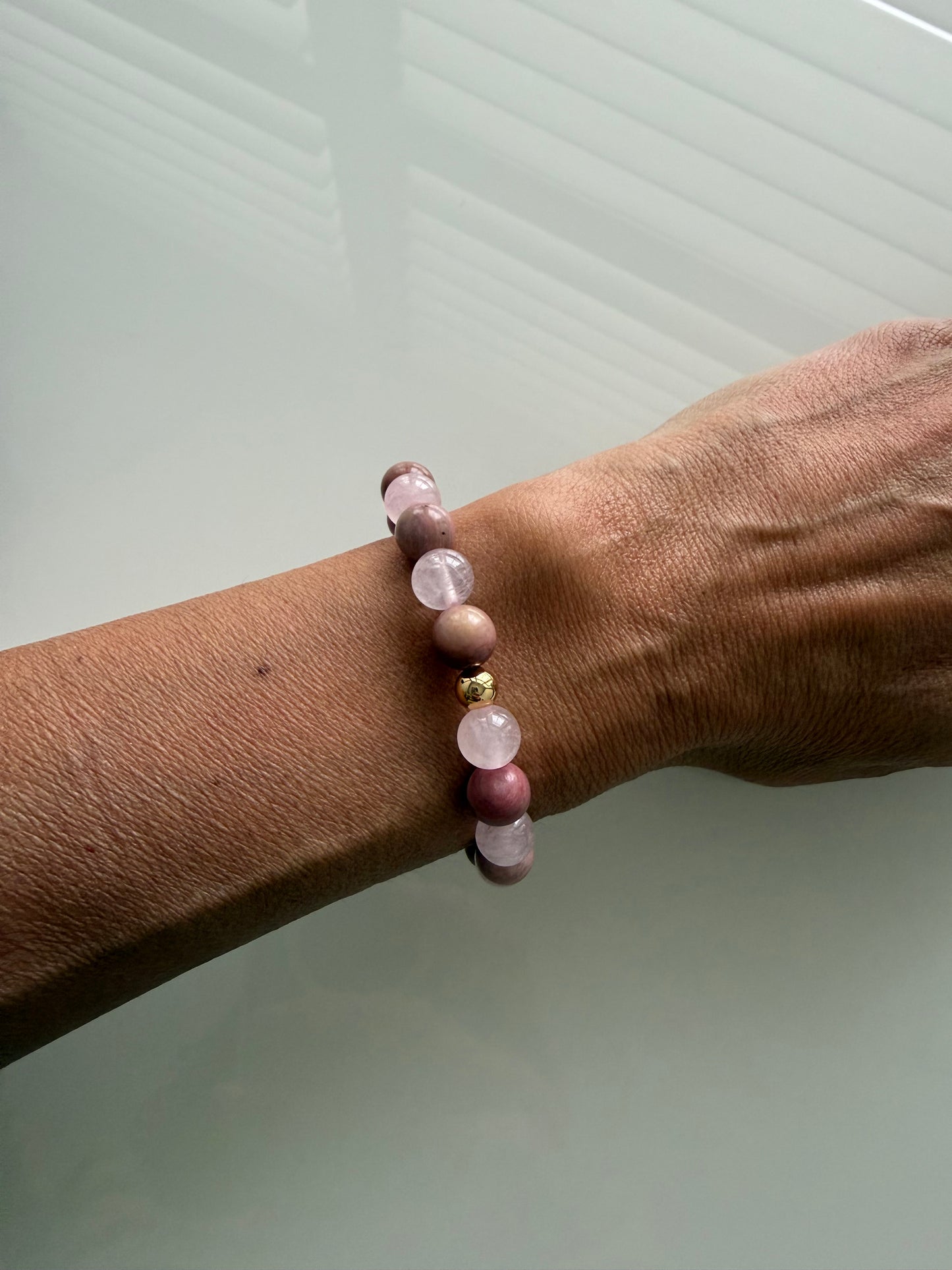 Rose Quartz & Rhodonite Intention Bracelet – 8mm