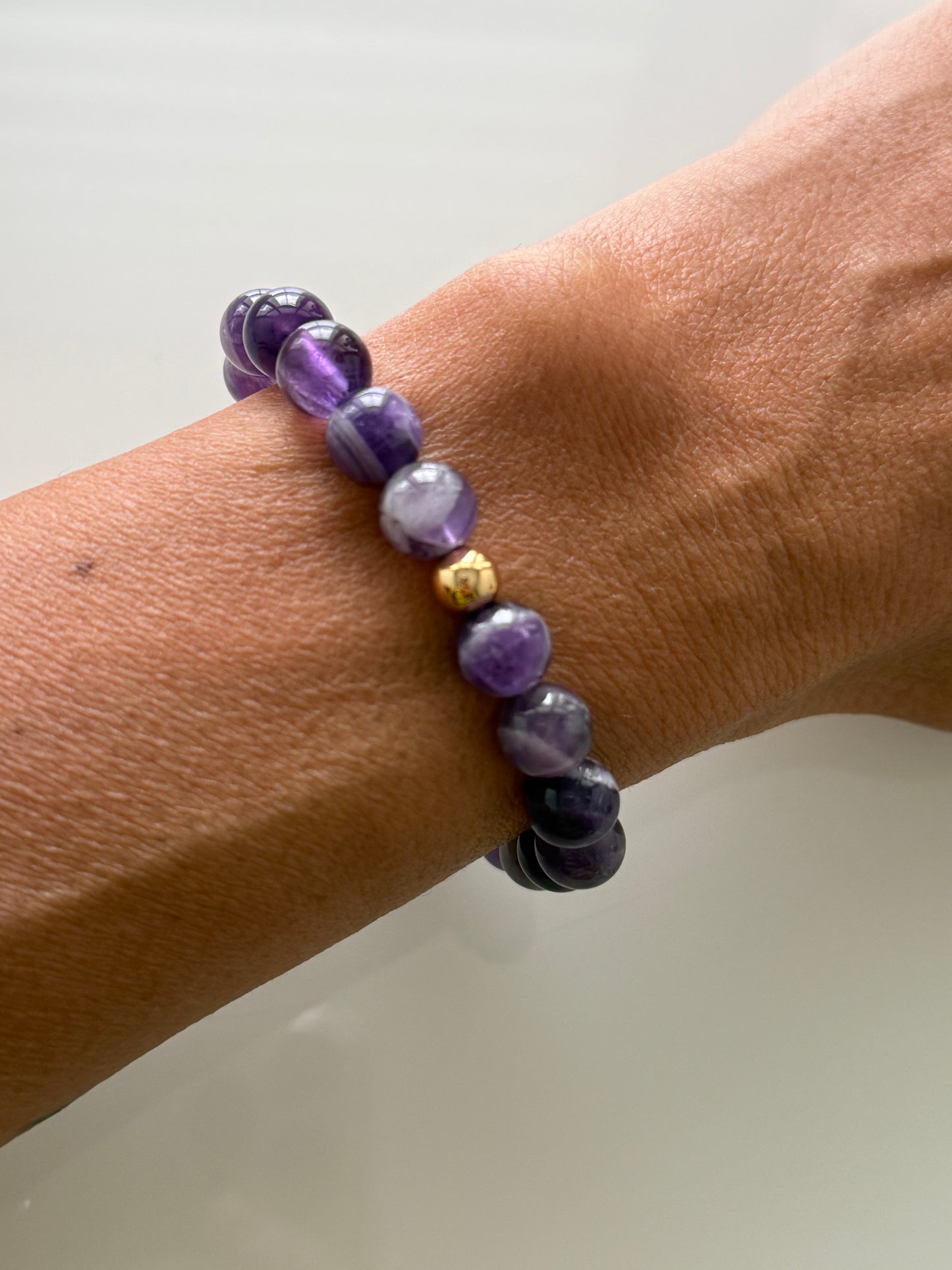 Amethyst 8mm Gemstone  Bracelet