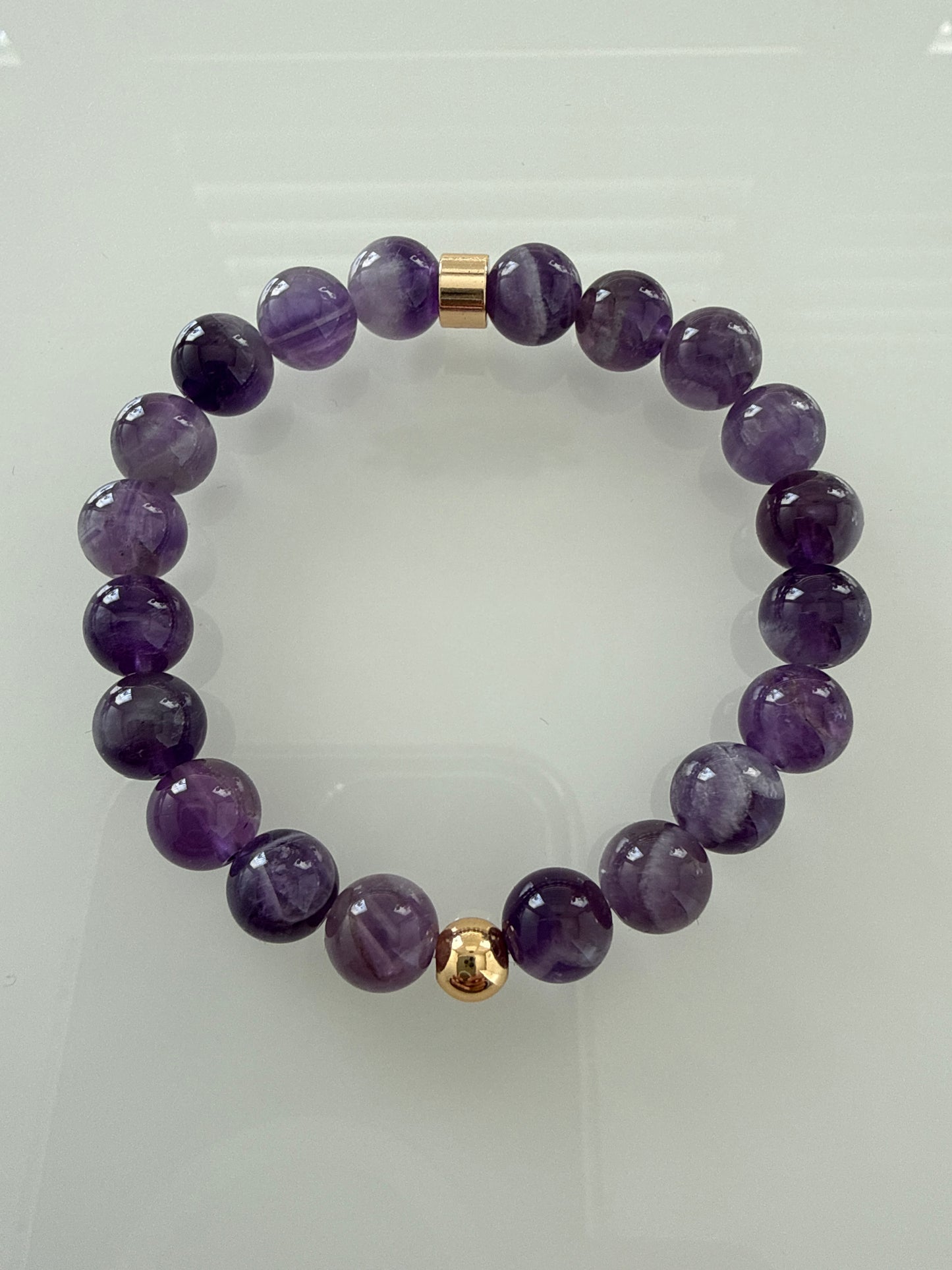 Amethyst 8mm Gemstone  Bracelet